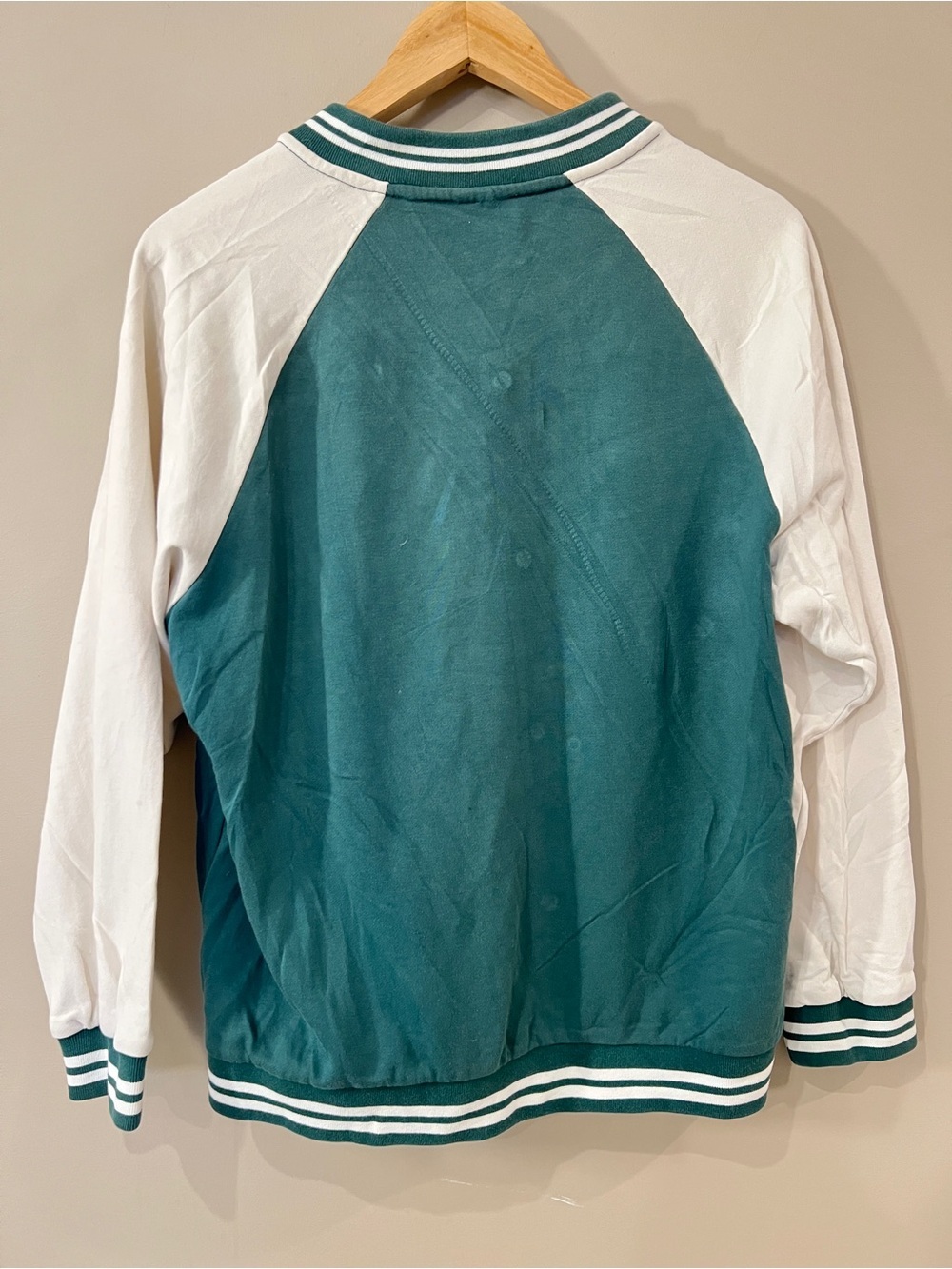 Disney Donald Duck Varsity Jacket Women’s Small Green Snap Button Y2K Jacket - Picture 3 of 7